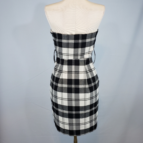 Candies black & white plaid flannel dress size 3 - Picture 4 of 5